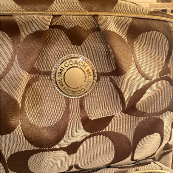 Coach Bag Vintage Y2K Signature Logo Brown and Tan Monogram Backpack - Picture 4 of 11